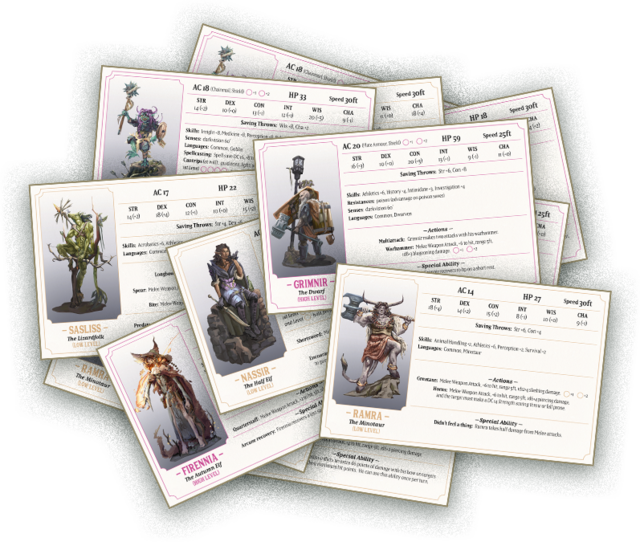 Domain of the Deathless King - Printed NPC Character Cards
