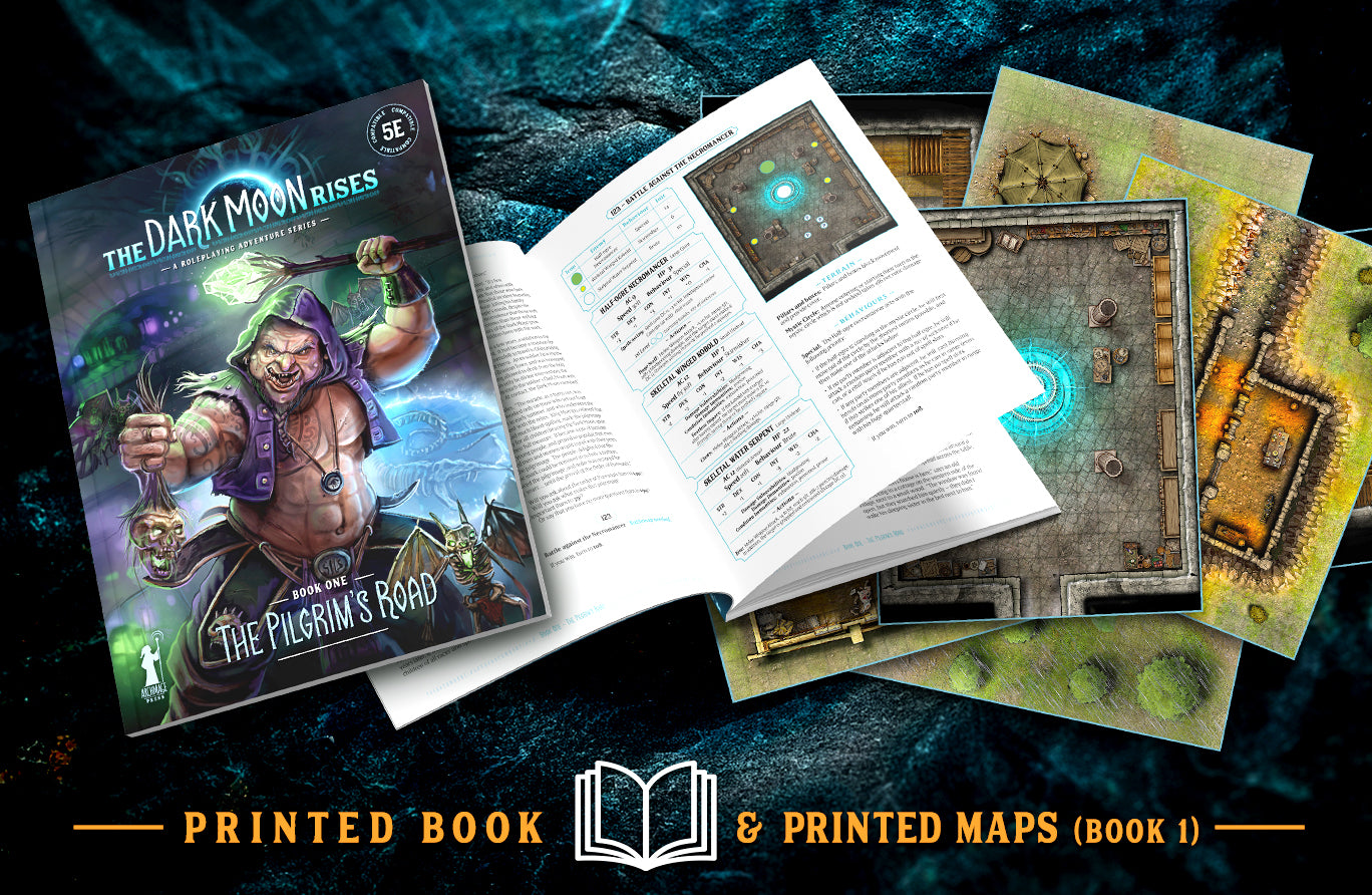 The Dark Moon Rises: Book 1 Printed Book & Map Set Bundle